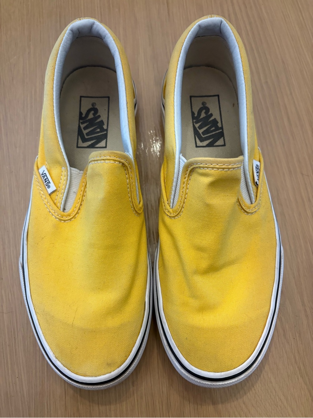 Vans Yellow Slip-On Canvas Sneakers